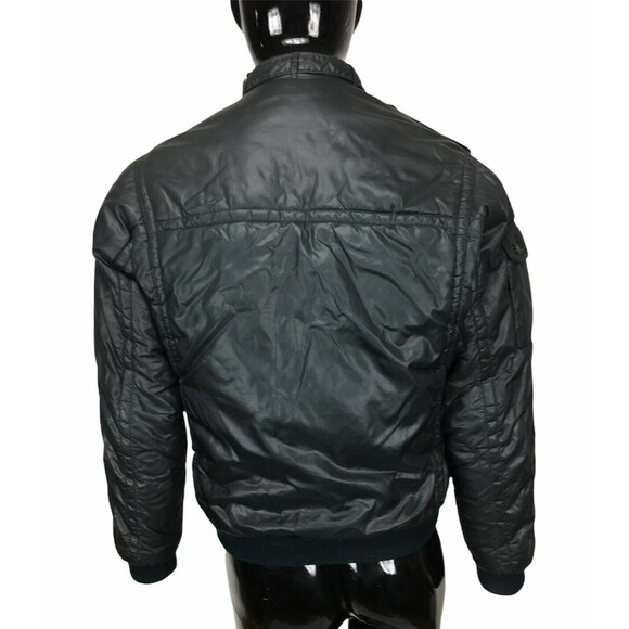 Vintage 80s MVP Blue Streak Men's Black Racing Cafe Bomber Jacket Size Small - Picture 7 of 12